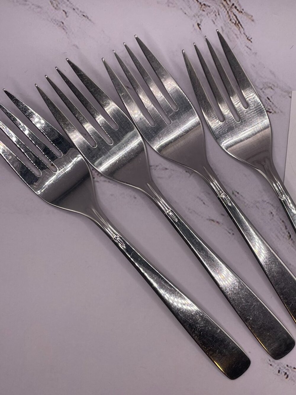 Oneida Accent Stainless Steel Dessert Forks Set of 4 Replacement Vintage